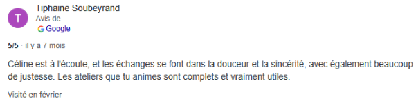 Avis participante Tiphaine Soubeyrand