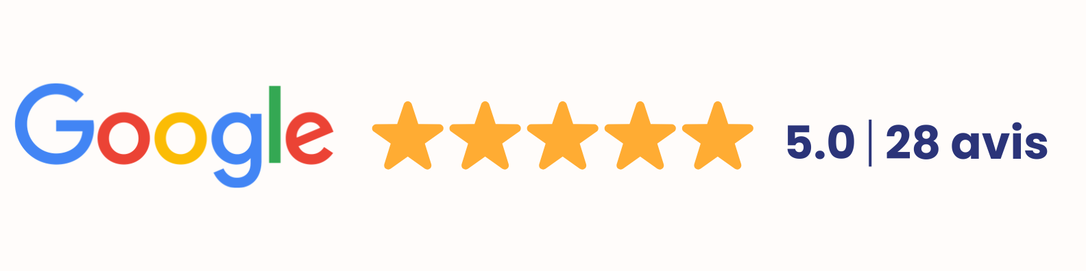 bandeau 5 étoiles pour les avis Google