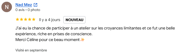Avis de la participante Nadra